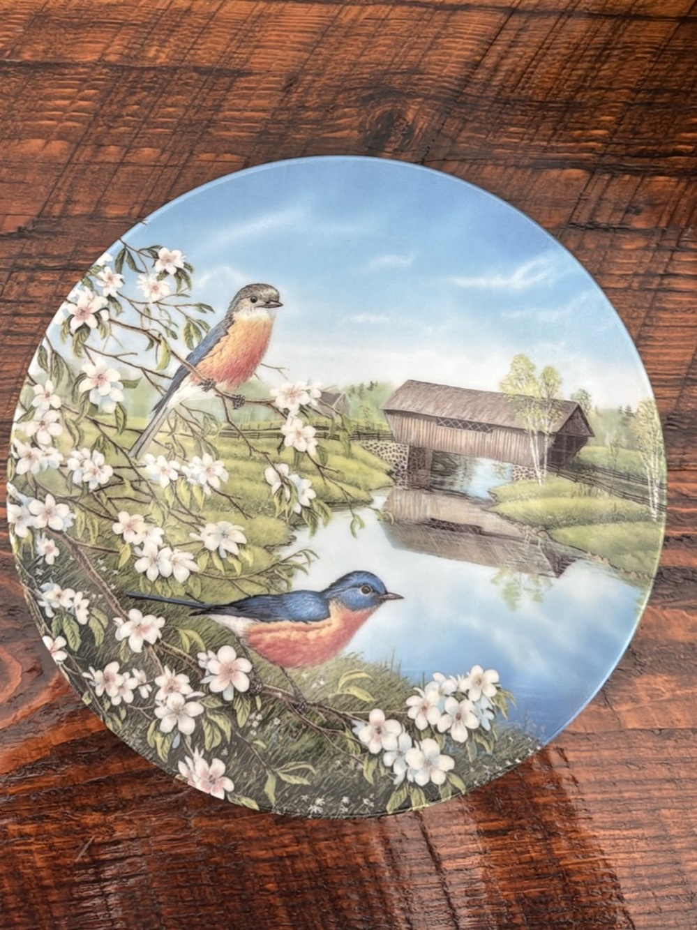 Bradex Vintage Bluebirds in Spring Decorative Plate